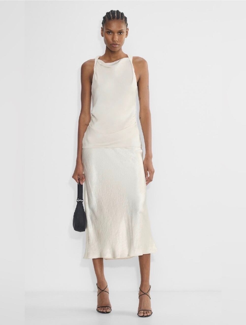 Aritzia Babaton Slip Satin Midi Skirt